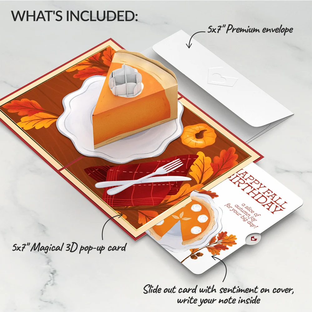 Lovepop Pumpkin Pie Fall Birthday Pop-Up Card and Sentiment Set Cup - Image 2