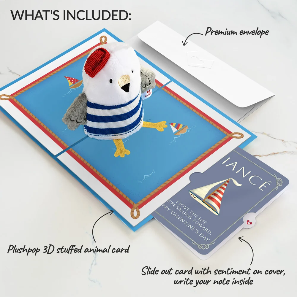 Lovepop 'Ahoy There' Valentine Plushpop Card and Sentiment Set for Fiancé - Image 2