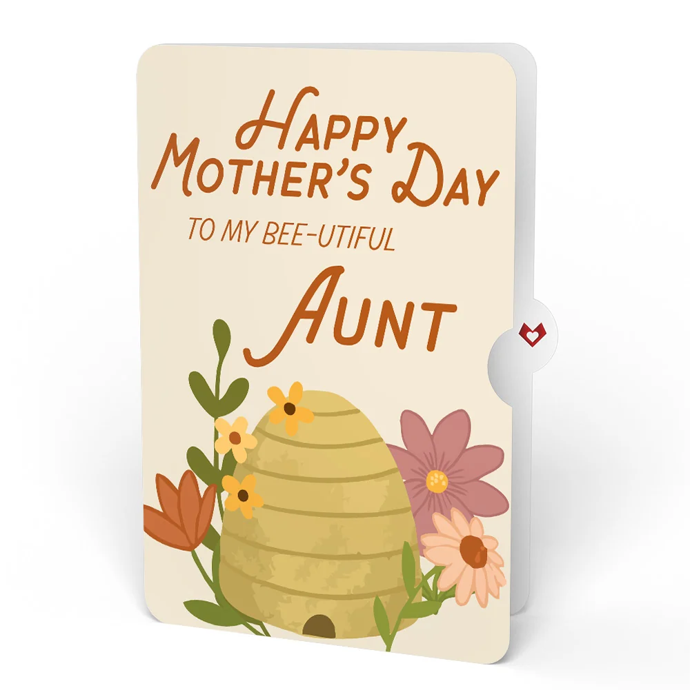Lovepop Botanical Bee Mother’s Day HeartFelt Charm Card and Sentiment Set for Aunt Cream - Image 4