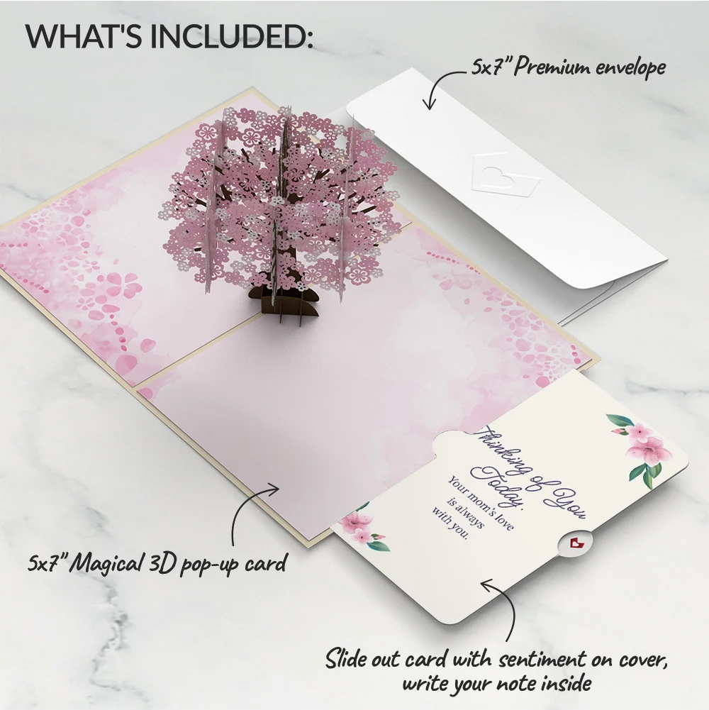 Lovepop Cherry Blossom Mother's Day Pop-Up Card and Thinking of You Today Sentiment Set - Image 2