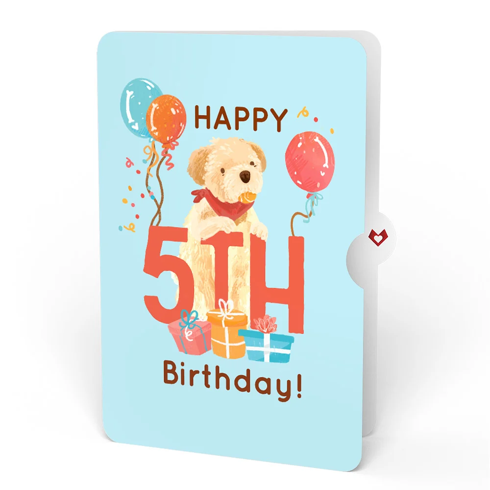 Lovepop Happy 5th Birthday Dogs Pop-Up Card and Sentiment Set - Image 4