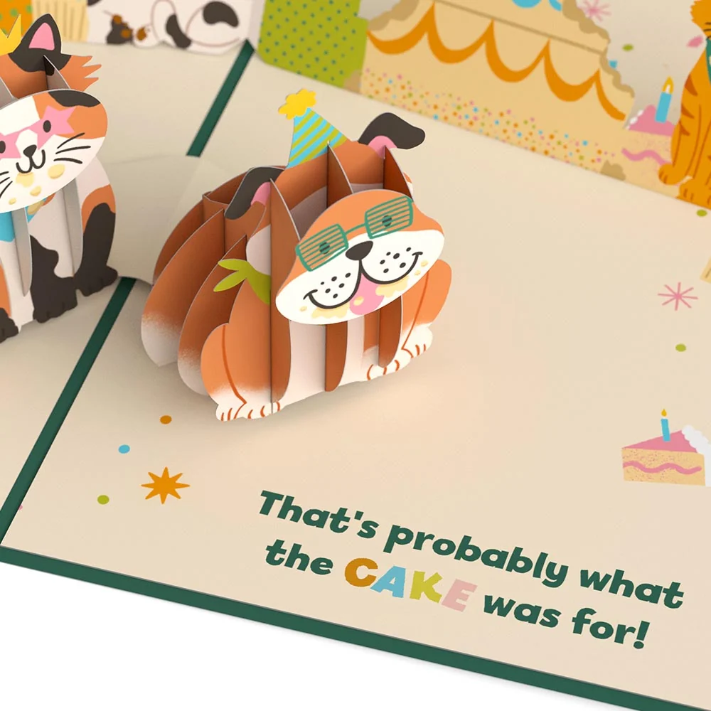 Lovepop We Heard It's Your Birthday Dog and Cat Pop-Up Card - Image 3