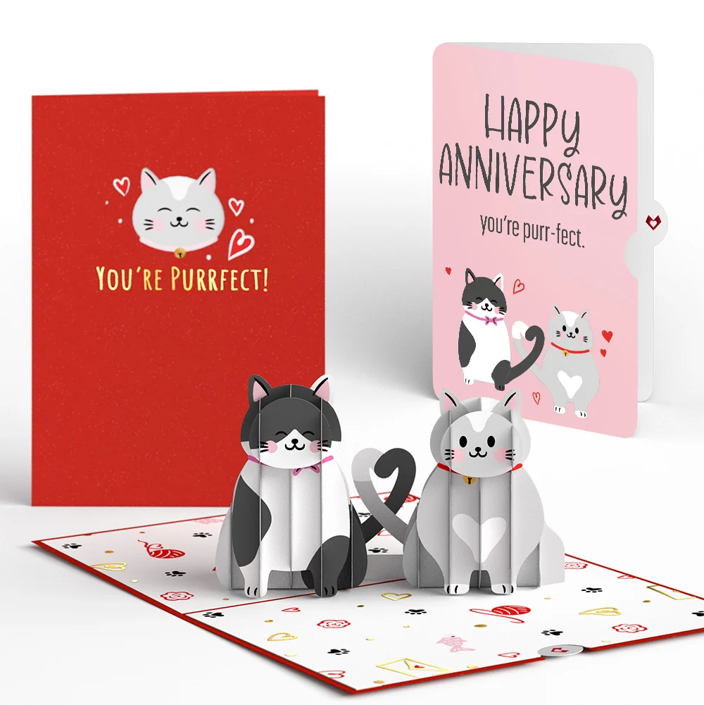 Lovepop Love Cats Anniversary Pop-Up Card and Purrfect Cats Sentiment Set