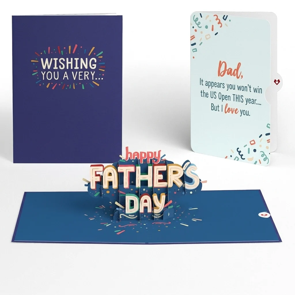 Lovepop Happy Father's Day Pop-Up Card and Confetti US Open Love Sentiment Set for Dad Cream