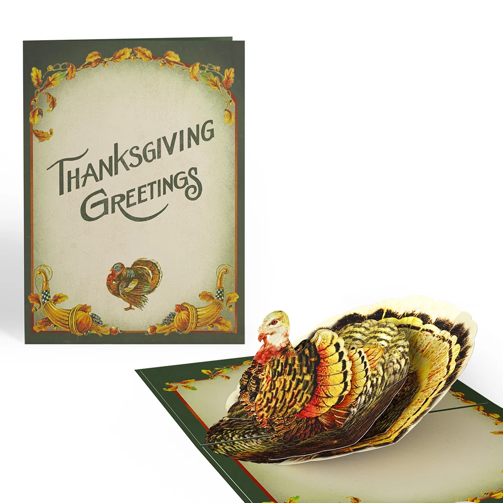 Lovepop Thanksgiving Greetings Vintage Turkey Pop-Up Card