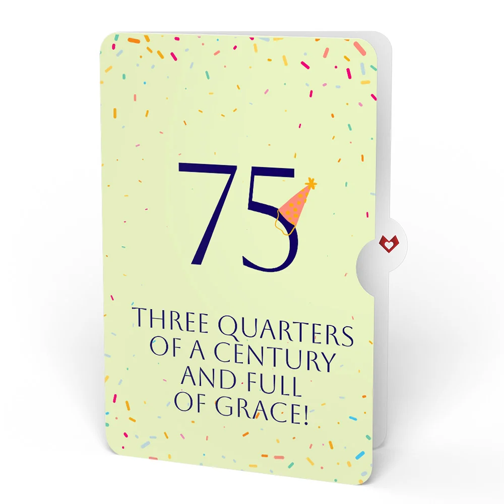 Lovepop Happy 75th Birthday Balloons Music and Lights Pop-Up Card and Party Hat Sentiment Set - Image 4