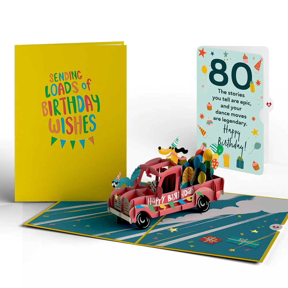 Lovepop 80th Birthday Truck Pop-Up Card and Sentiment Set