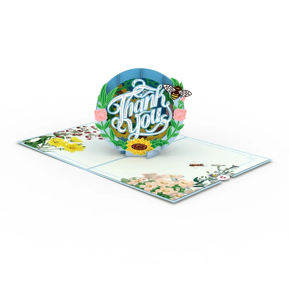 Lovepop Thank You Floral Pop-Up Card Glass - Image 3