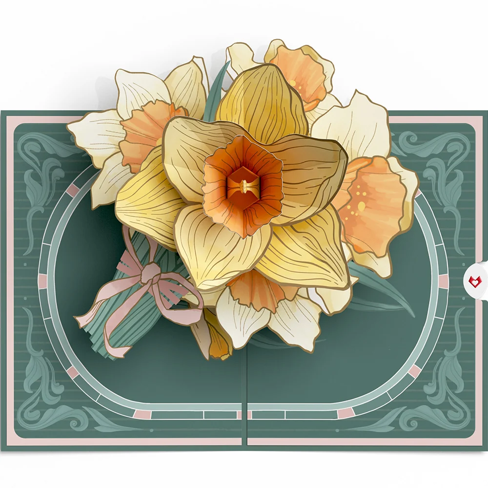 Lovepop Daffodils in Bloom Pop-Up Card Cream - Image 3