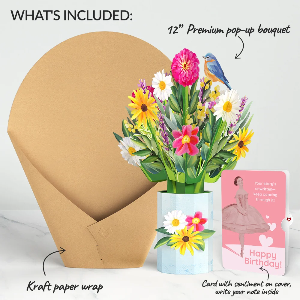 Lovepop Black-Eyed Susan Birthday Bouquet and Dancing Through Life Sentiment Set Vase - Image 2