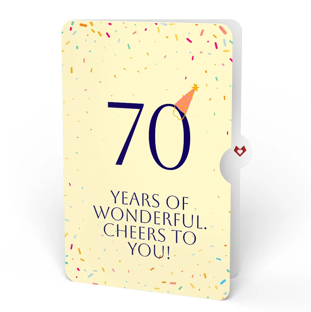 Lovepop Wishing You a Happy 70th Birthday Music and Lights Pop-Up Card and Party Hat Sentiment Set - Image 4