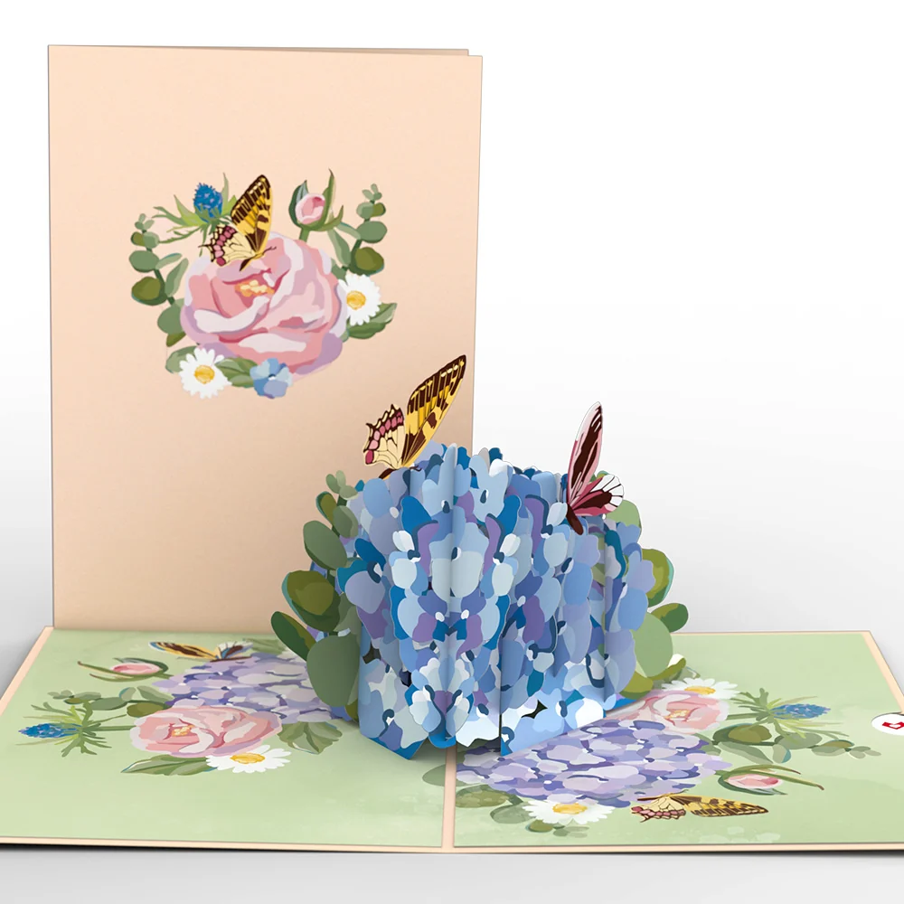 Lovepop Hydrangea Butterflies Pop-Up Card
