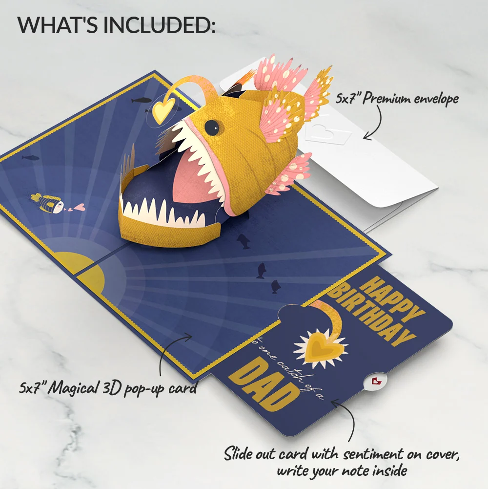 Lovepop You Are My Sunshine Anglerfish Birthday Pop-Up Card and Sentiment Set for Dad - Image 2