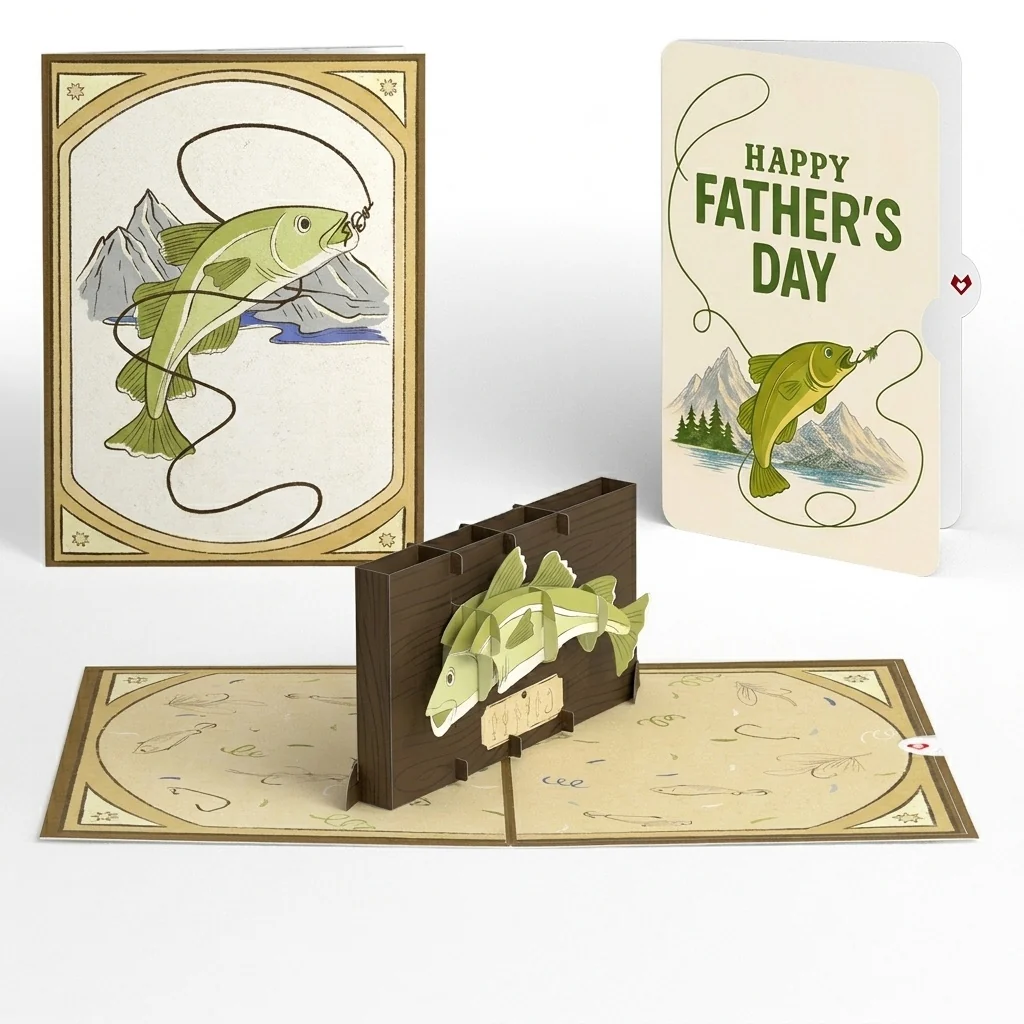 Lovepop Cod Plaque Father's Day Pop-Up Card and Sentiment Set Cream