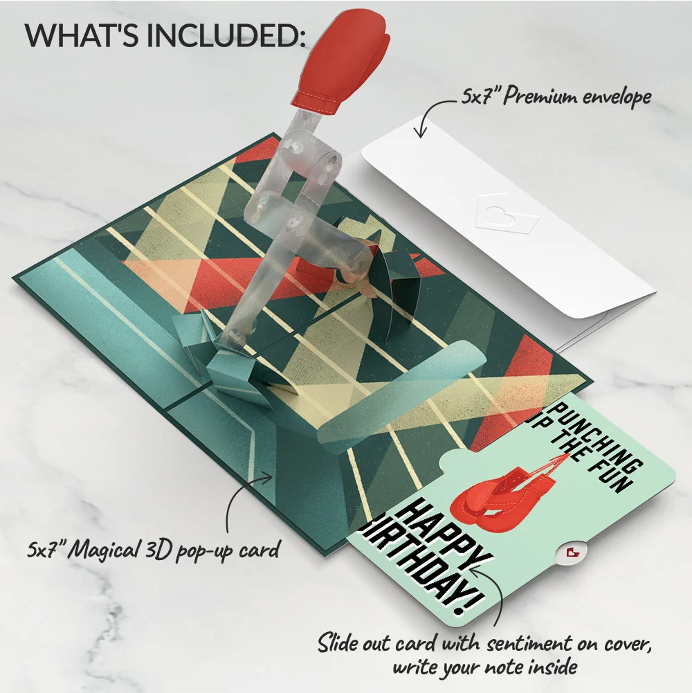 Lovepop You're a Knock Out Birthday Pop-Up Card and Sentiment Set - Image 2
