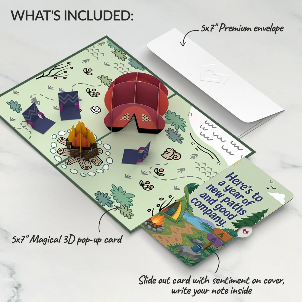 Lovepop Happy Trails Camping Trip Birthday Pop-Up Card and New Paths Sentiment Set Chair - Image 2