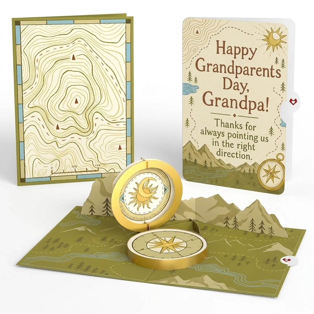 Lovepop Guiding Compass Pop-Up Card and Grandparents Day Sentiment Set Lid