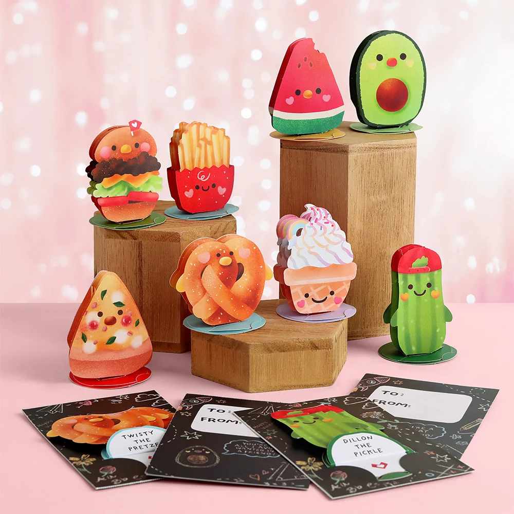 Lovepop Foodie Friends Valentine's Day Cards for Kids: Classroom 8-Pack