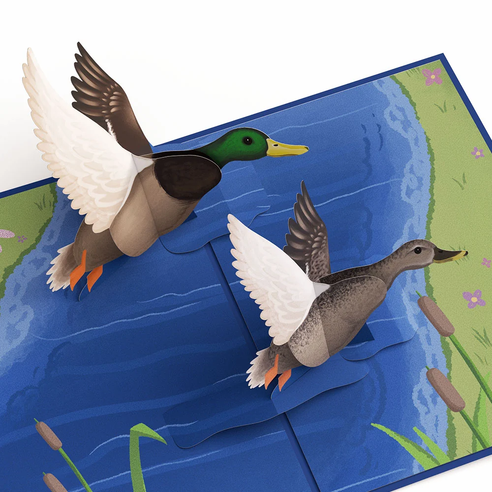 Lovepop Pondside Mallard Ducks Pop-Up Card - Image 2