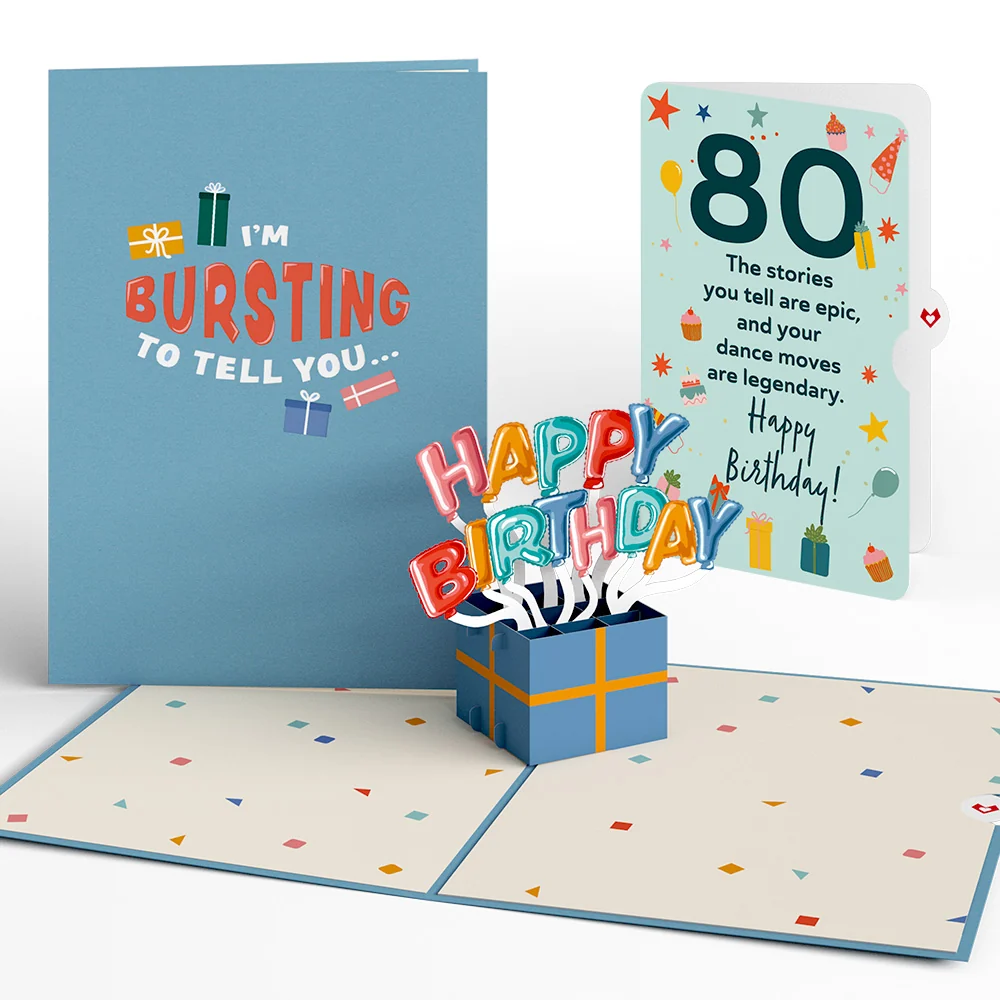 Lovepop Happy 80th Birthday Burst Pop-Up Card and Sentiment Set