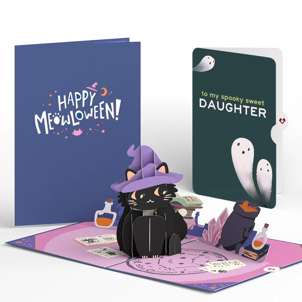 Lovepop Halloween Cat Classic Pop-Up Card and Sentiment Set for Daughter