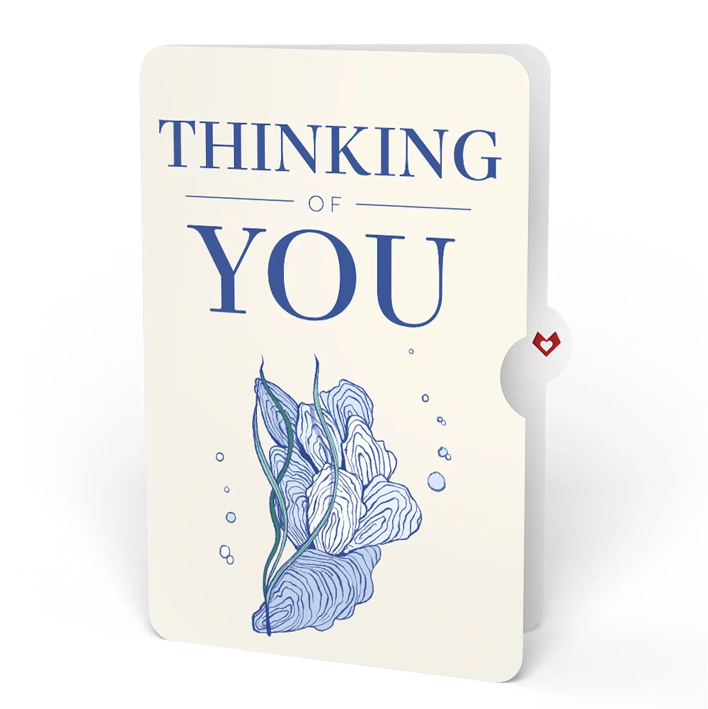 Lovepop Coastal Oysters Thinking of You Pop-Up Card and Sentiment Set Cream - Image 4