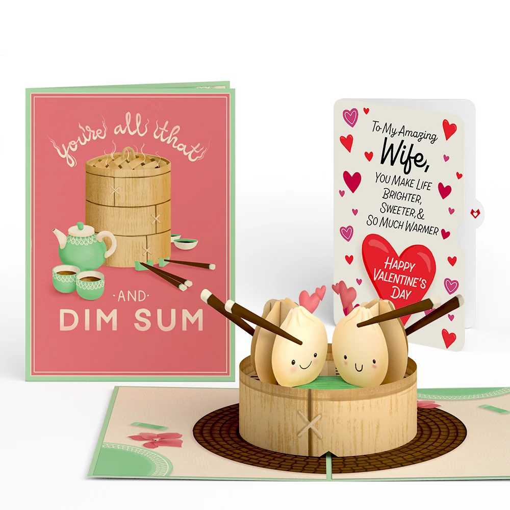 Lovepop You're All That and Dim Sum Valentine Pop-Up Card and Sentiment Set for Wife Tea