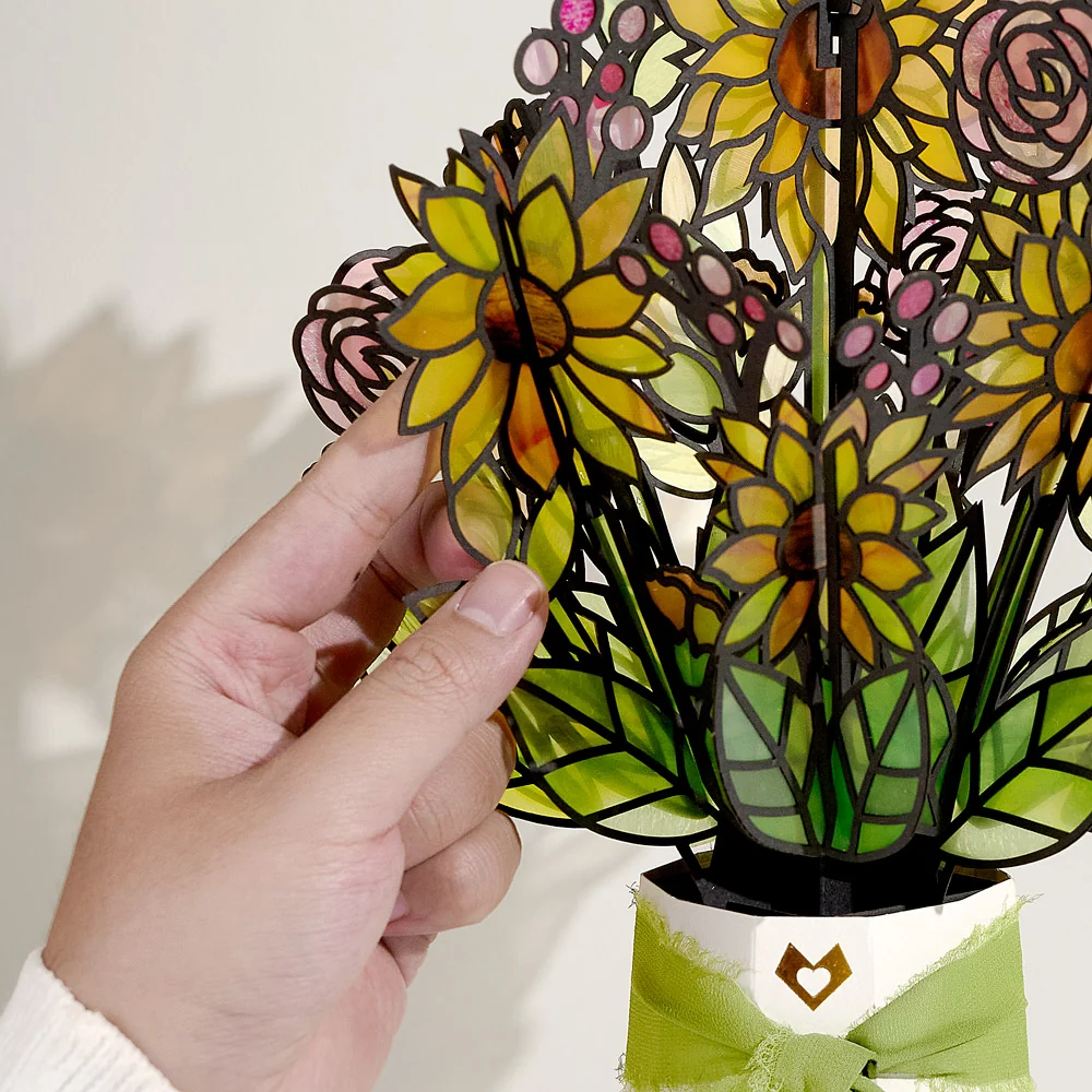 Lovepop Golden Hour Sunflower Suncatcher Bouquet Vase - Image 2
