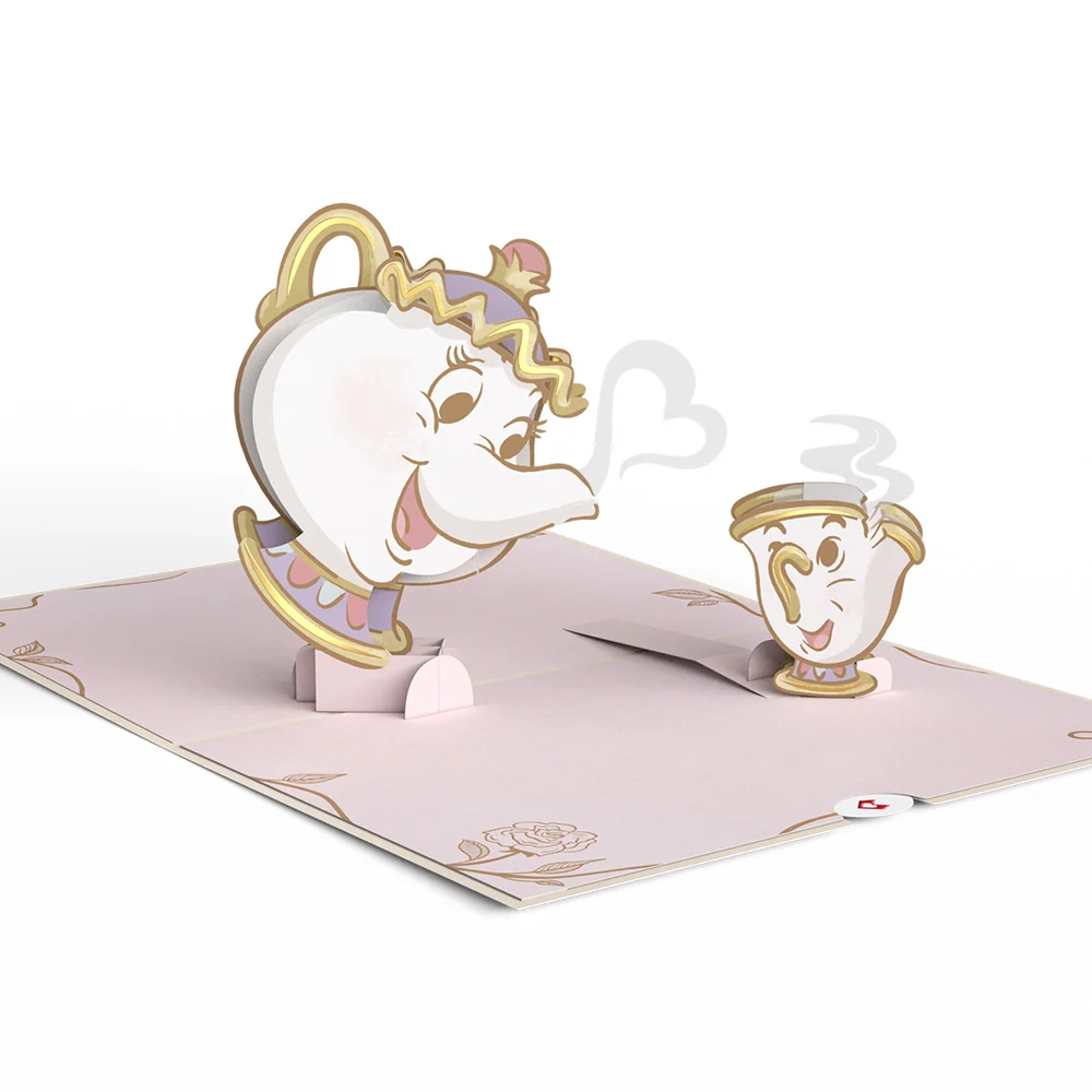 Lovepop Disney's Beauty and the Beast Potts of Love Pop-Up Card Cream - Image 3