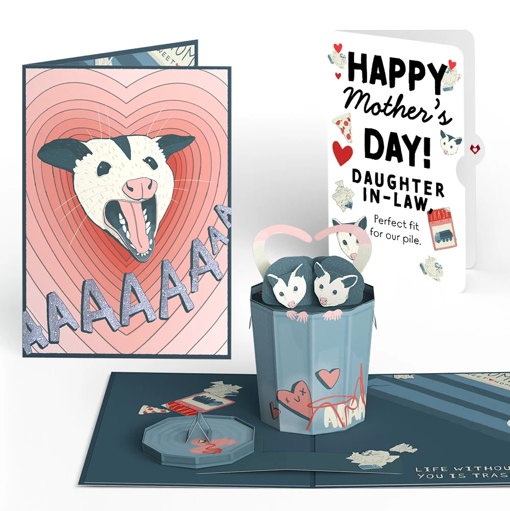 Lovepop Life Without You Is Trash Possums Mother’s Day Pop-Up Card and Sentiment Set for Daughter-in-law
