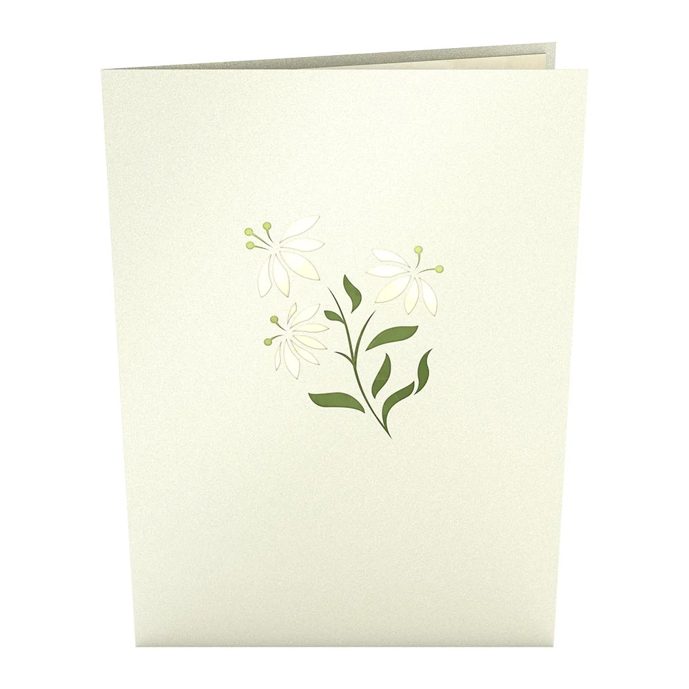 Lovepop White Flower Basket Pop-Up Card Cream - Image 4