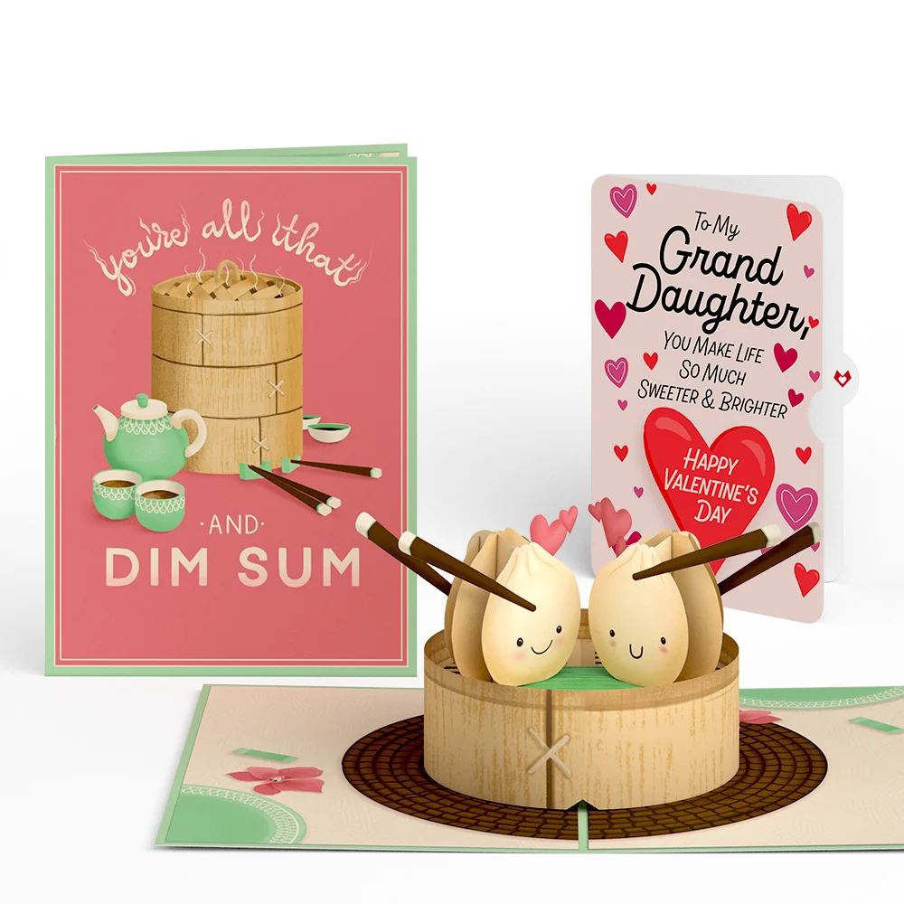 Lovepop You're All That and Dim Sum Valentine Pop-Up Card and Sentiment Set for Granddaughter Basket