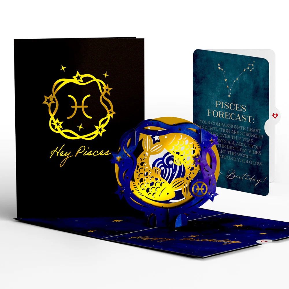 Lovepop Pisces Zodiac Birthday Pop-Up Card and Sentiment Set