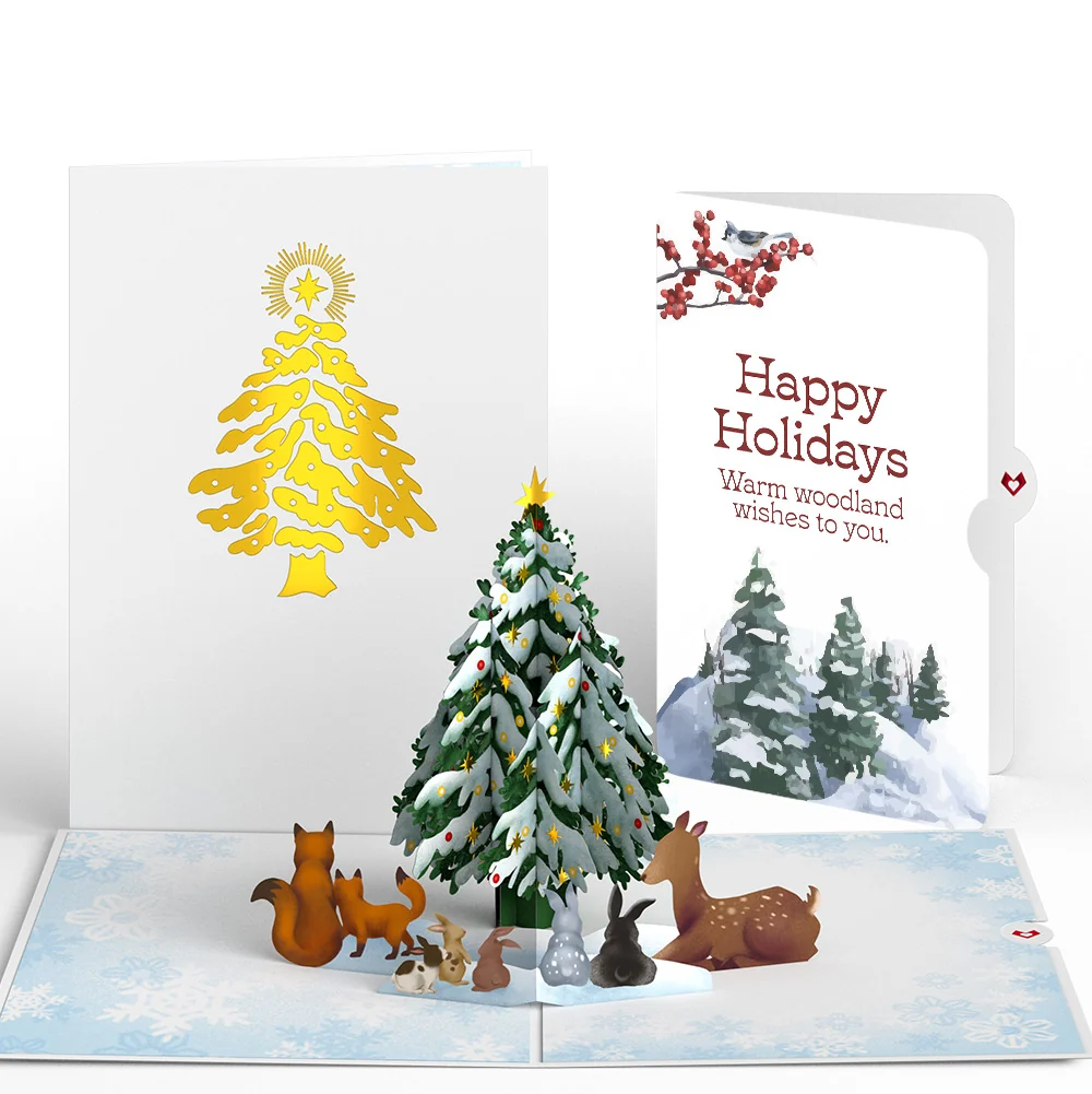 Lovepop Woodland White Christmas Pop-Up Card and Warm Woodland Sentiment Set