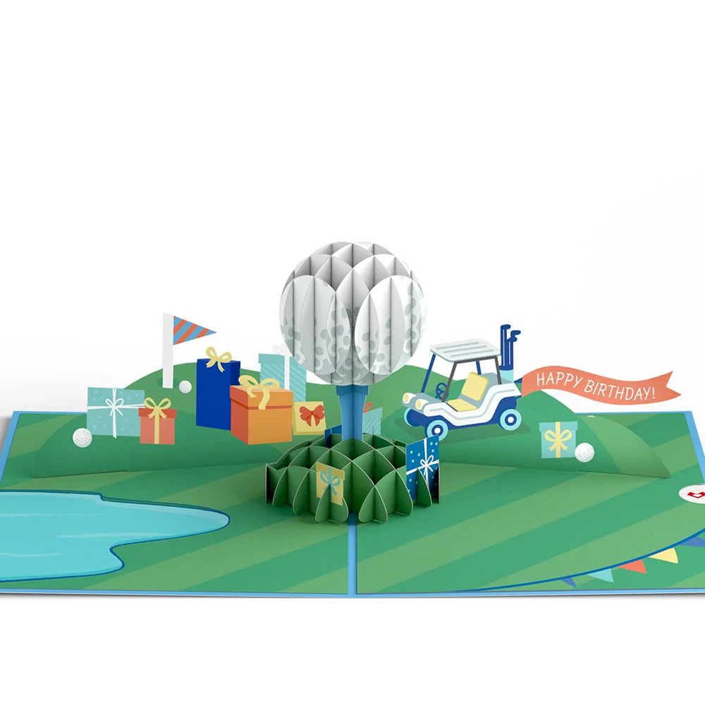 Lovepop Time to Par-Tee Birthday Golf Pop-Up Card - Image 3