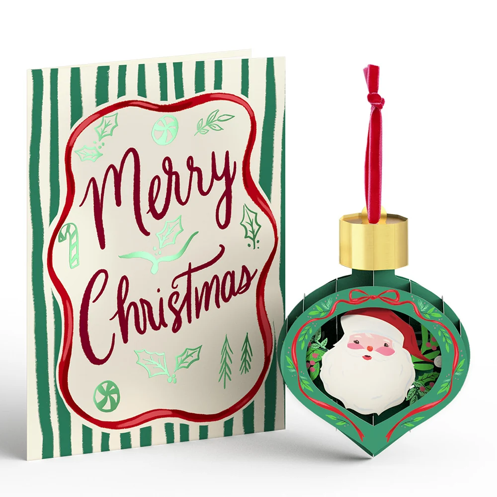 Lovepop Merry Christmas Santa Classic Ornament Card