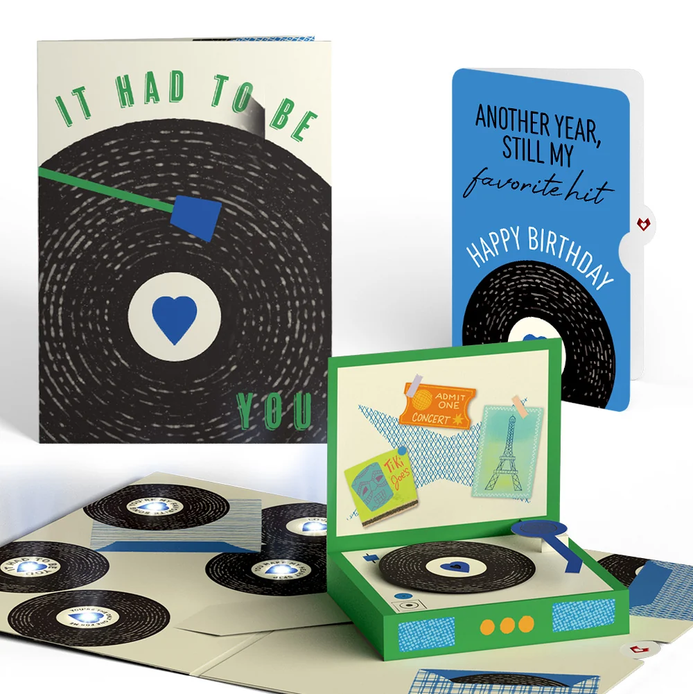 Lovepop It Had to Be You Birthday Music and Light Pop-Up Card and Sentiment Set Cream