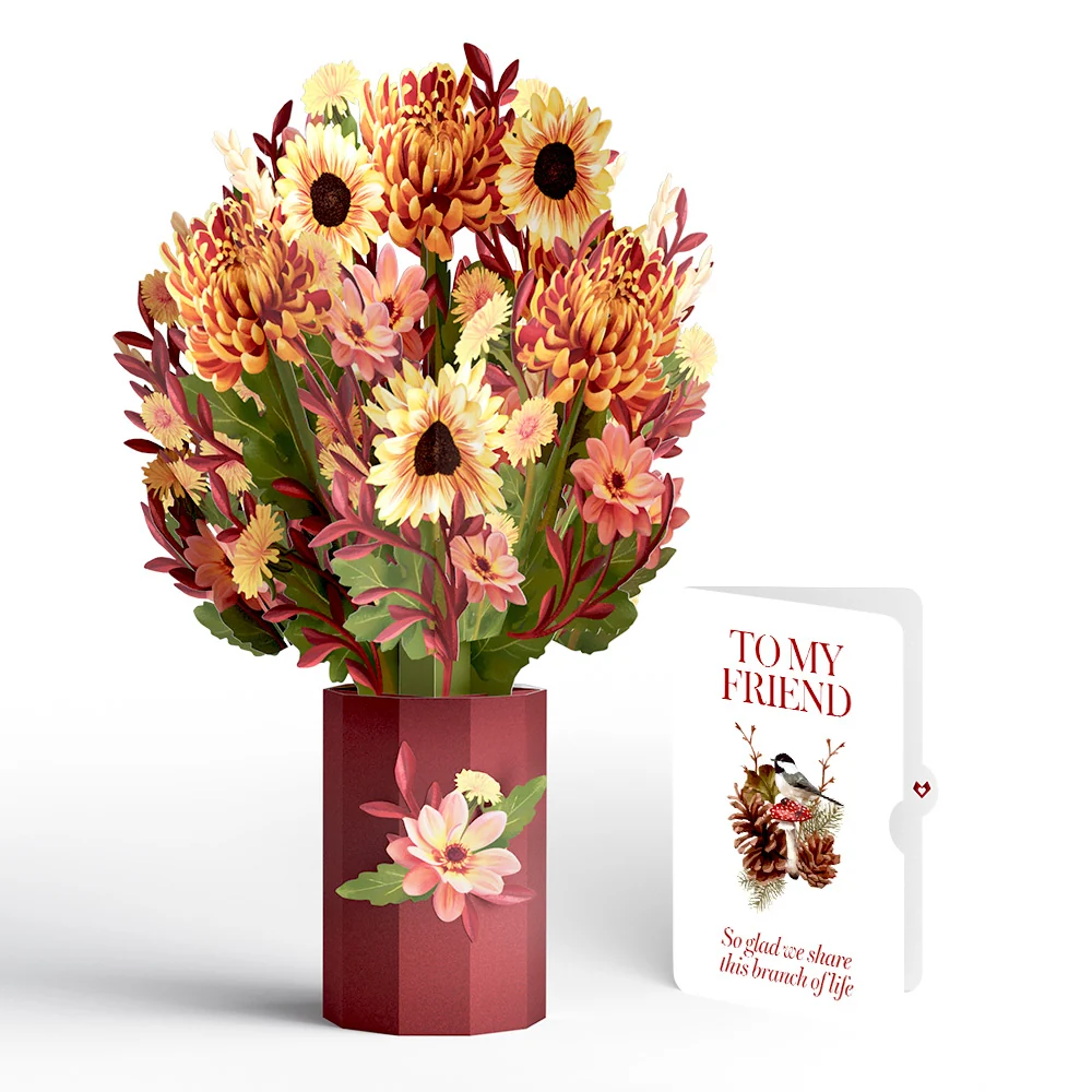 Lovepop Fall Sunshine Appreciation Bouquet and Sentiment Set for Friend Vase