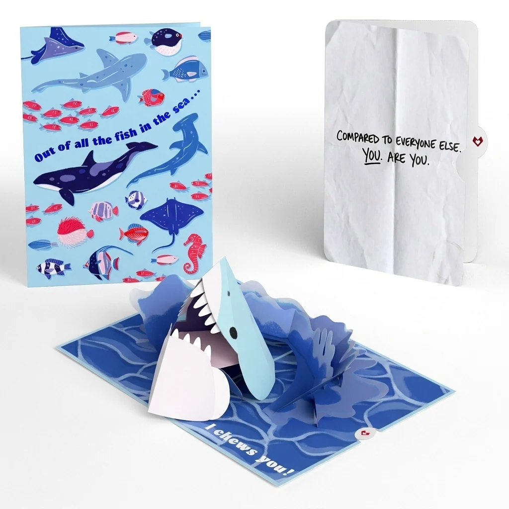 Lovepop I Chews You Shark Encouragement Pop-Up Card and Unique You Sentiment Set