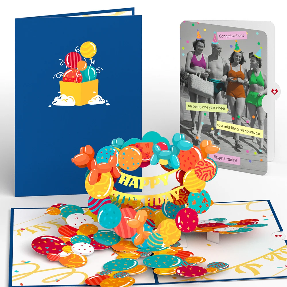 Lovepop Happy Birthday Banner and Balloons Pop-Up Card and Sentiment Set