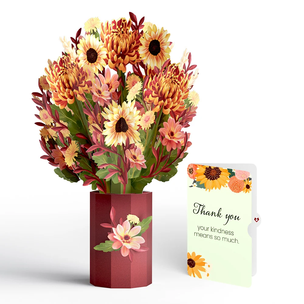 Lovepop Fall Sunshine Thank You Bouquet and Sentiment Set Vase