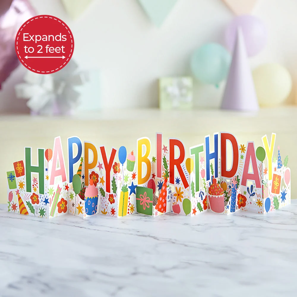 Lovepop Happy Birthday Loooooong Card (Expands to 2 feet)