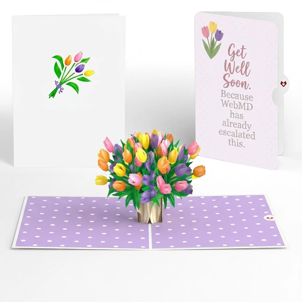 Lovepop Timeless Tulips Get Well Pop-Up Card and WebMD Escalated Sentiment Set