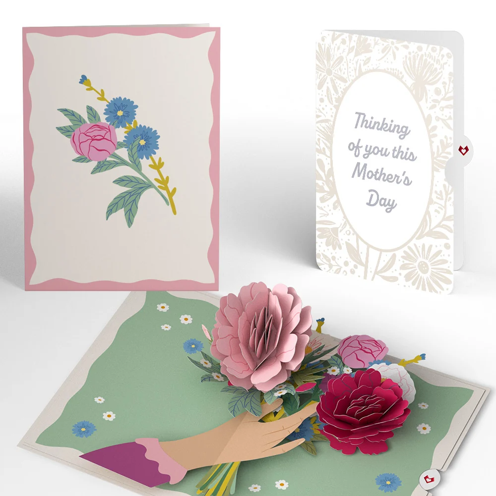 Lovepop Charming Flower Bunch Mother’s Day Pop-Up Card and Sentiment Set for Mom Cream