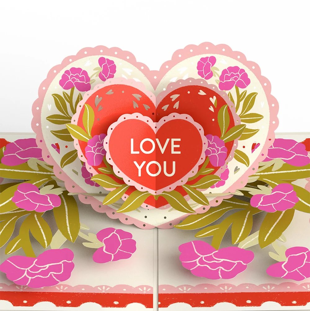 Lovepop Vintage Floral Love You Heart Mother’s Day Pop-Up Card and Sentiment Set - Image 3