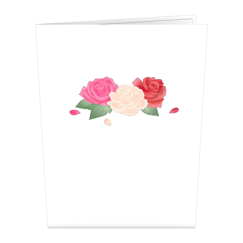 Lovepop Pink Rose Basket Pop-Up Card Cream - Image 4
