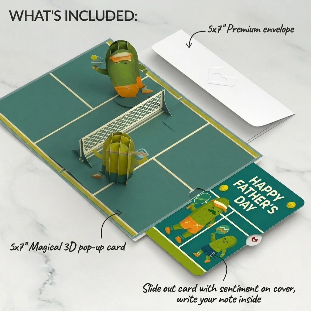 Lovepop Playful Pickleball Father's Day Pop-Up Card and Sentiment Set - Image 2