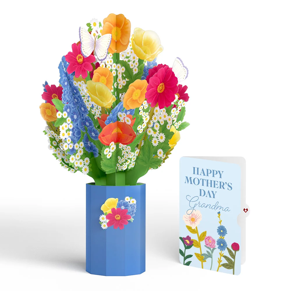 Lovepop Wildflower Mother's Day Bouquet and Sentiment Set for Grandma Vase