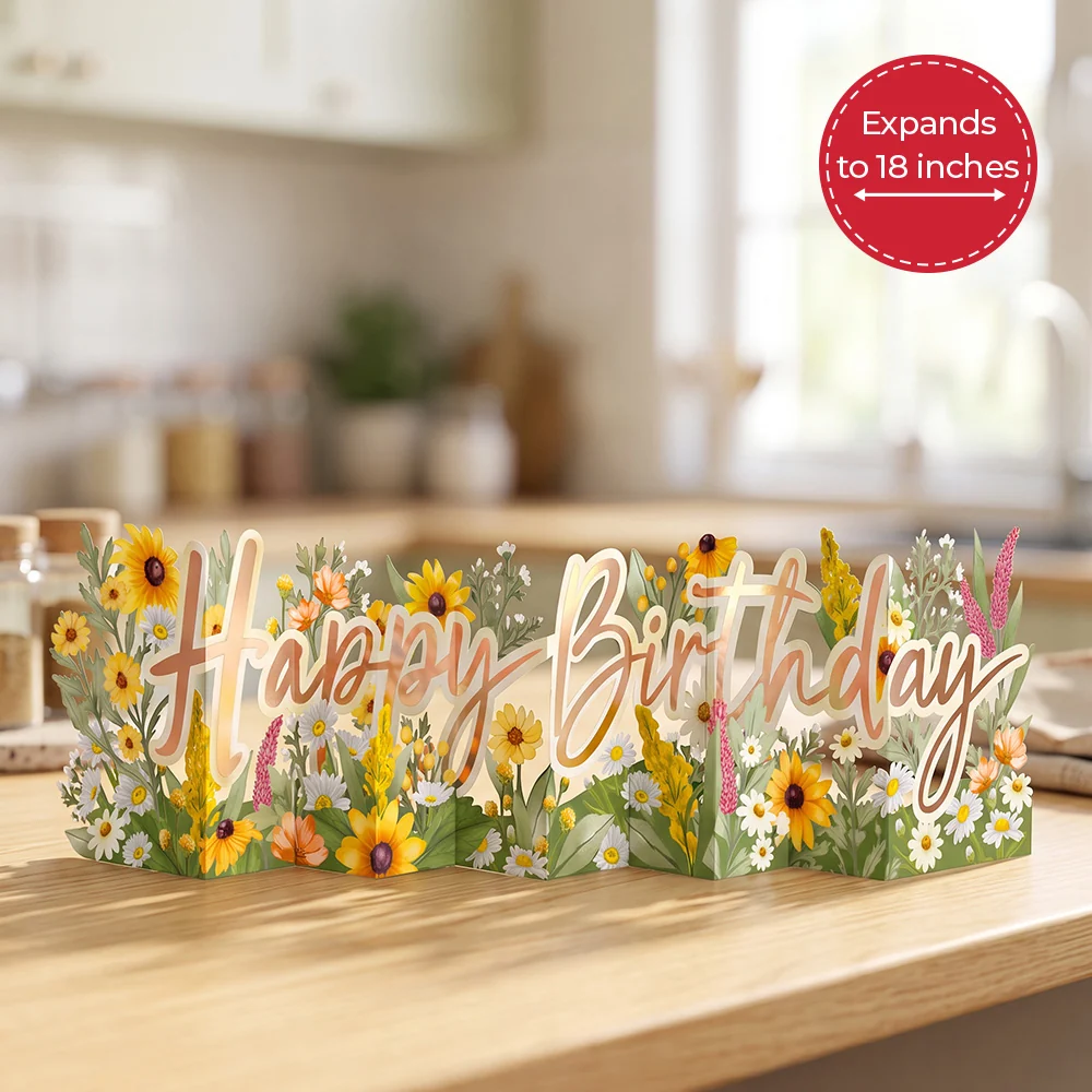 Lovepop Wildflowers Birthday Loooooong Card (Expands to 18 inches)