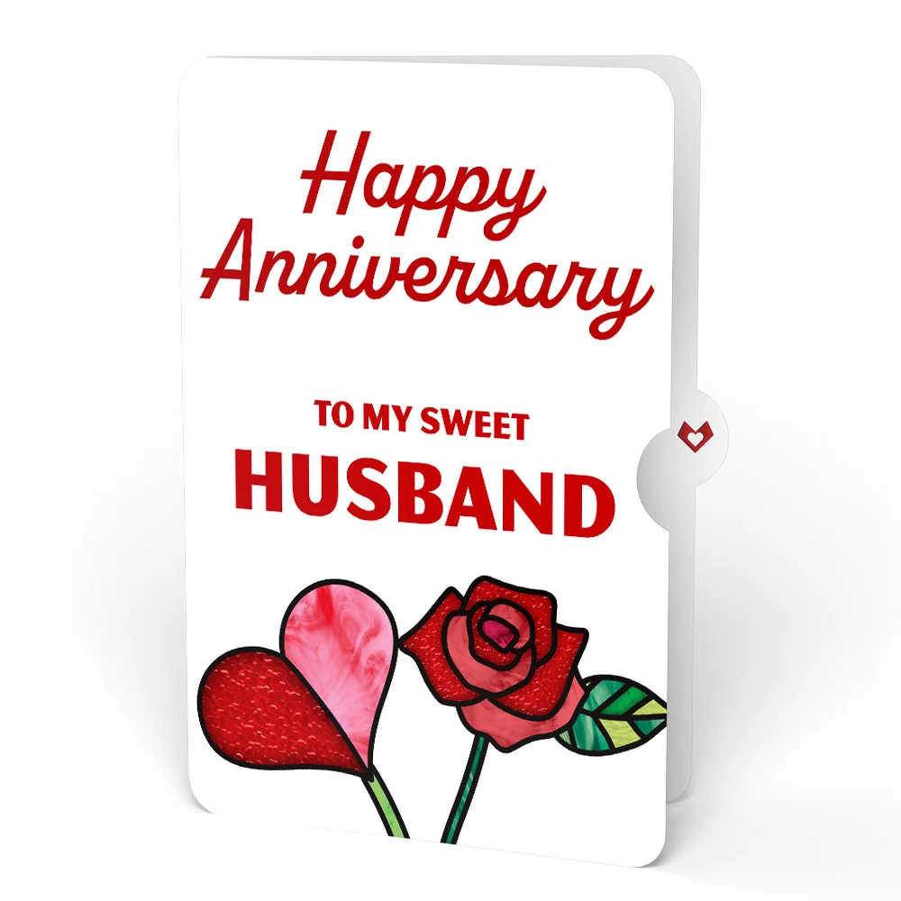 Lovepop Radiant Rose Anniversary Suncatcher Bouquet and Sentiment Set for Husband Glass - Image 4